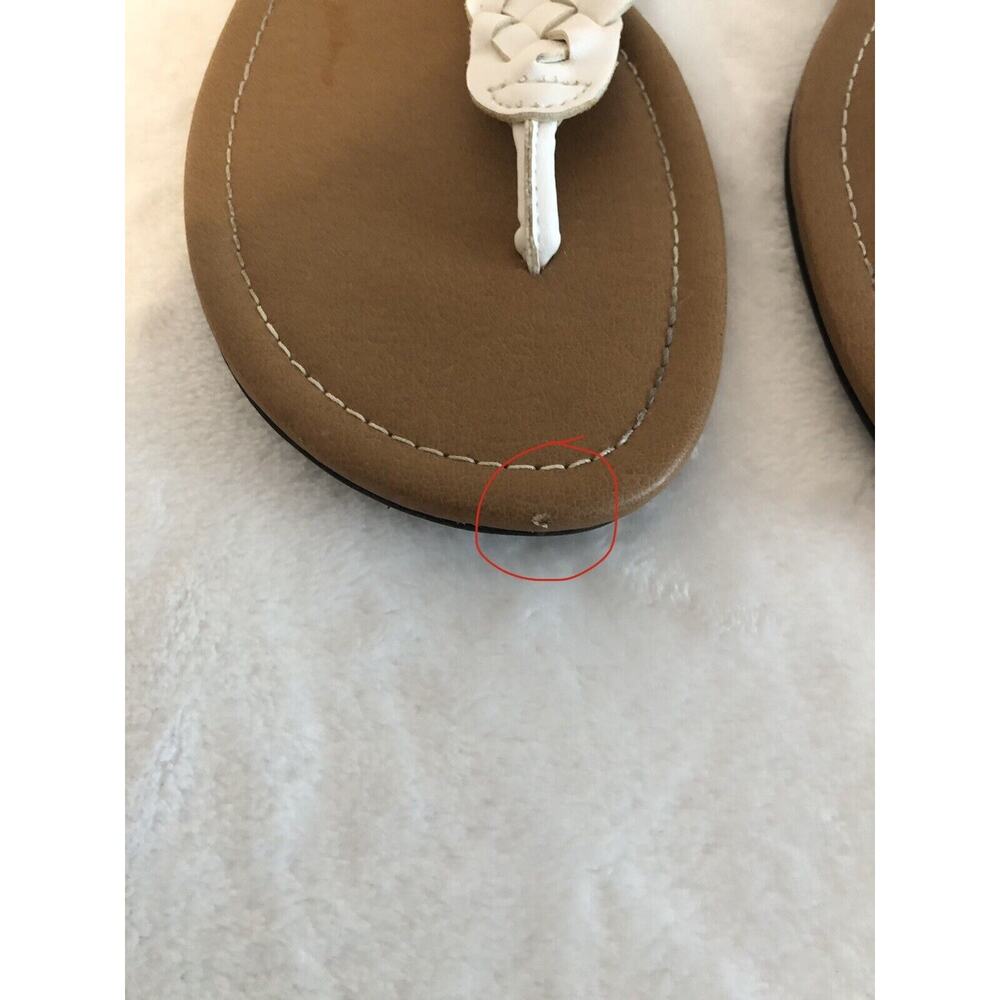 American Eagle‎ Women’s Sandals 7.5 White Cottagecore Minimalist Adjustable Flaw - Picture 3 of 13